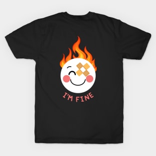 Fire Smiley Face Depression Mental Health Cute Funny Gift Sarcastic Happy Fun Introvert Awkward Geek Hipster Silly Inspirational Motivational Birthday T-Shirt